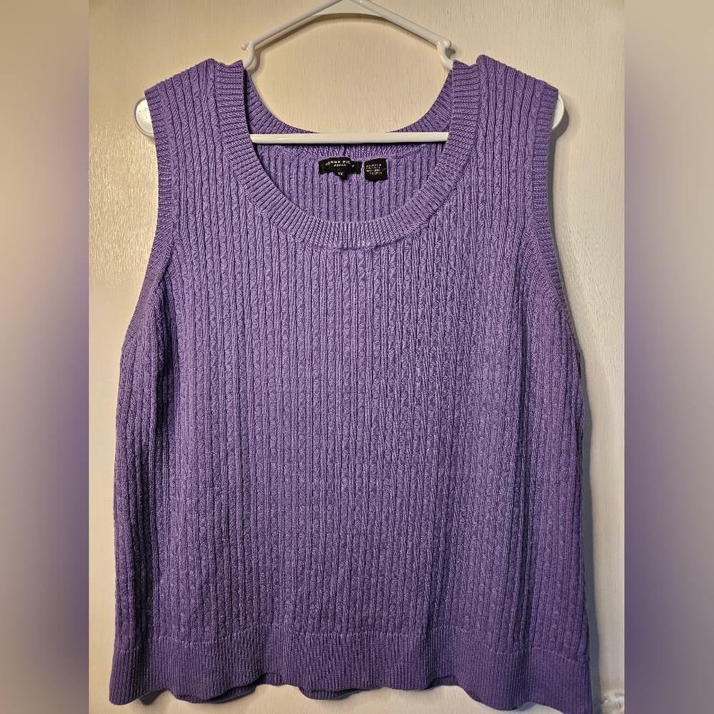 Jeanne Pierre purple knit tank size 3x